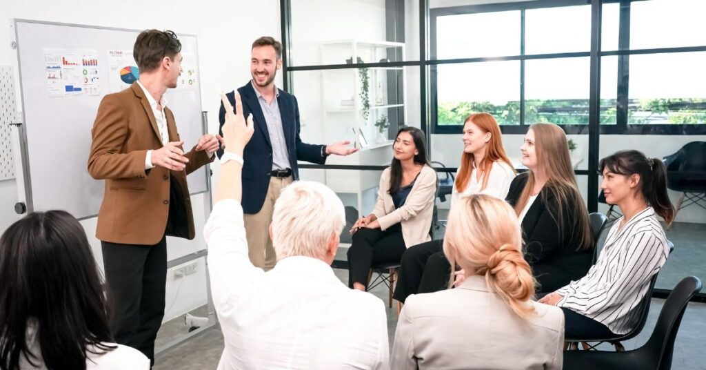 Business women chatting
